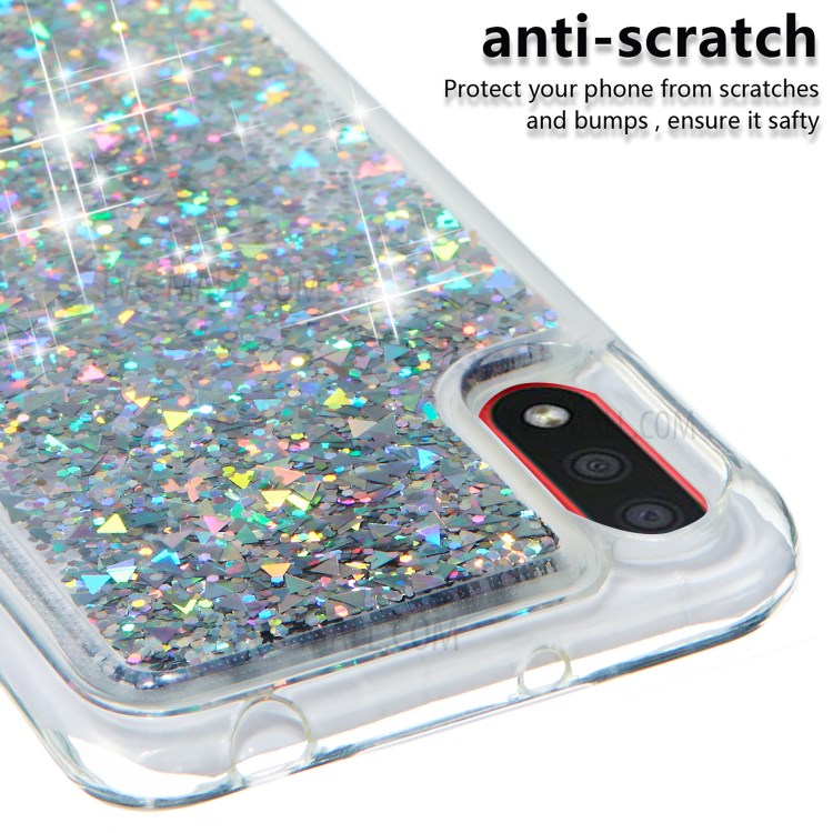 Glitter Powder Quicksand TPU Protective Case for Samsung Galaxy A01 - Silver-5