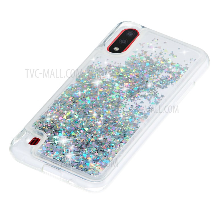 Glitter Powder Quicksand TPU Protective Case for Samsung Galaxy A01 - Silver-6