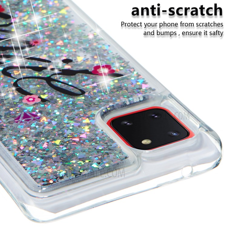 Pattern Printing Glitter Powder Quicksand TPU Back Shell for Samsung Galaxy A81/Note 10 Lite - Smile-6