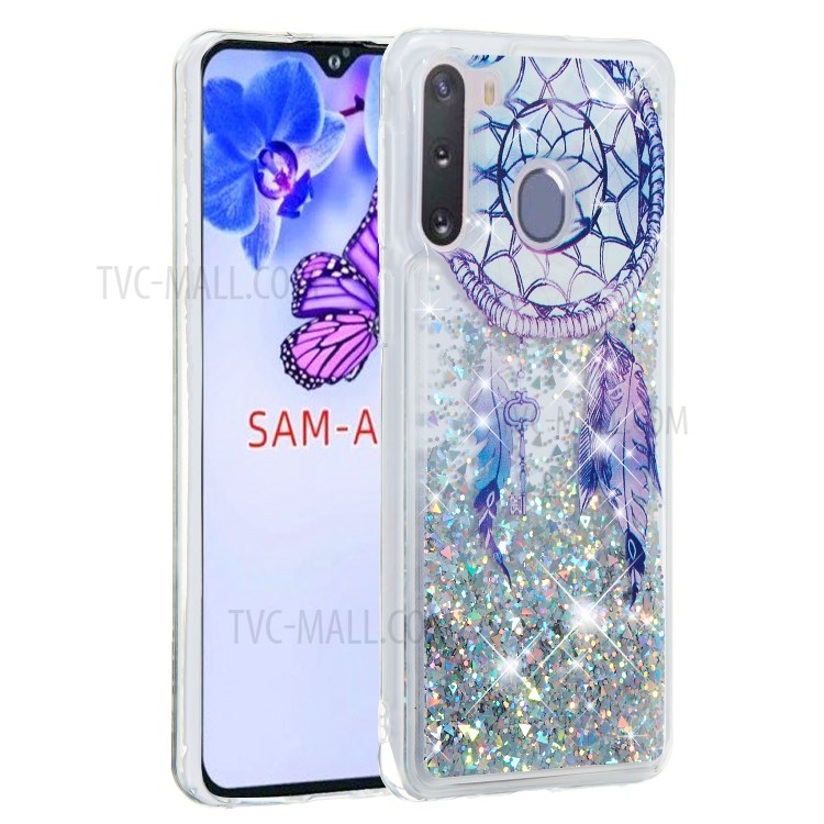 Pattern Printing Glitter Powder Quicksand Soft TPU Case for Samsung Galaxy A21 - Dream Catcher-4