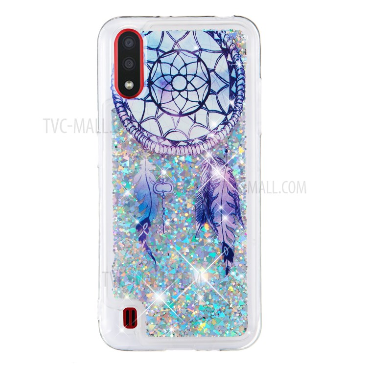 Pattern Printing Glitter Powder Quicksand TPU Phone Shell for Samsung Galaxy A01 - Dream Catcher-2