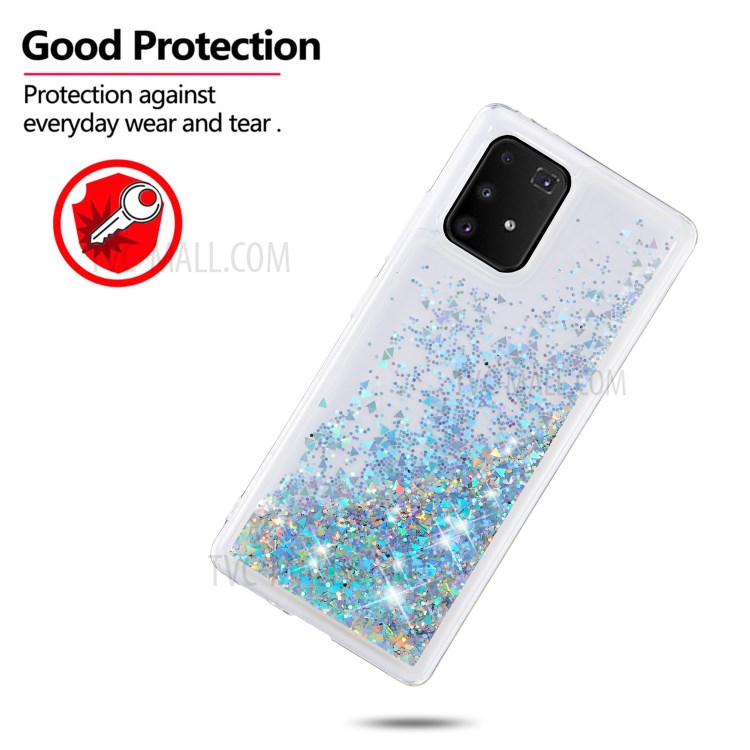 Glitter Powder Quicksand TPU Phone Case for Samsung Galaxy A91/S10 Lite/M80S - Silver-3