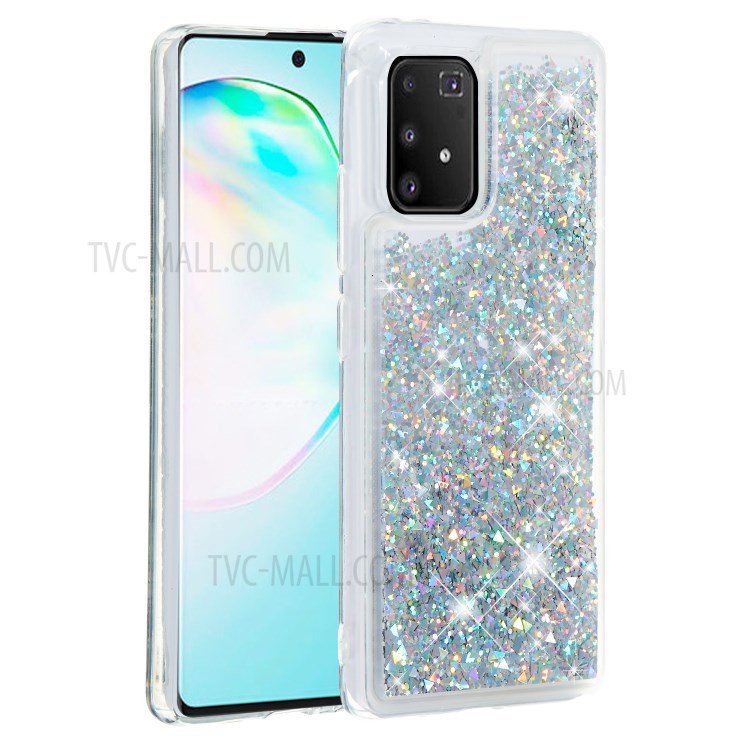 Glitter Powder Quicksand TPU Phone Case for Samsung Galaxy A91/S10 Lite/M80S - Silver-4