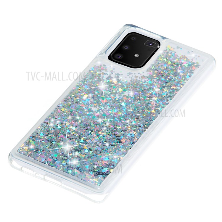 Glitter Powder Quicksand TPU Phone Case for Samsung Galaxy A91/S10 Lite/M80S - Silver-5