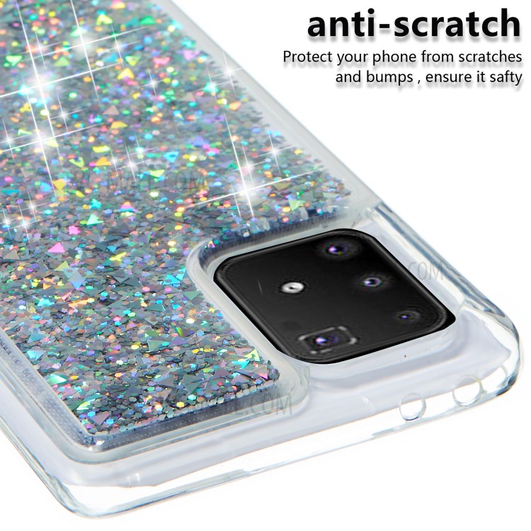 Glitter Powder Quicksand TPU Phone Case for Samsung Galaxy A91/S10 Lite/M80S - Silver-6