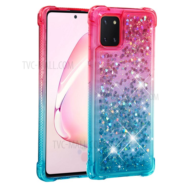 Gradient Glitter Powder Quicksand TPU Shell Phone Cover for Samsung Galaxy A81/Note 10 Lite/M60S - Rose/Baby Blue-3