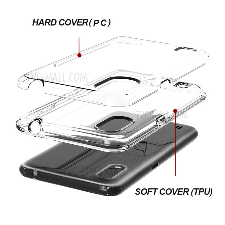 Transparent PC + TPU Detachable 2-in-1 Phone Cover for Samsung Galaxy A01-6