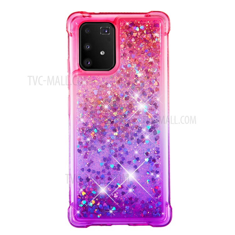 Gradient Glitter Powder Quicksand TPU Case for Samsung Galaxy A91/S10 Lite/M80s - Rose / Purple-2