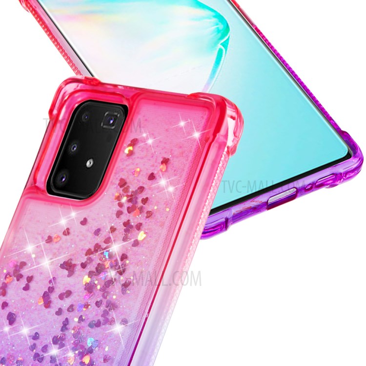 Gradient Glitter Powder Quicksand TPU Case for Samsung Galaxy A91/S10 Lite/M80s - Rose / Purple-4