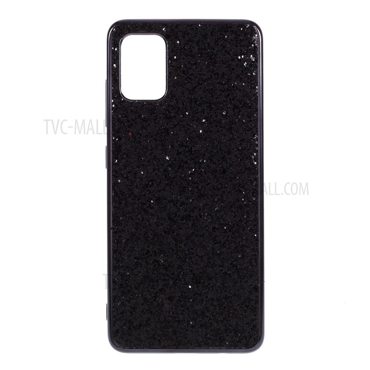 Shiny Glitter Powder Electroplating TPU + PC Cell Phone Case for Samsung Galaxy A51 - Black-1