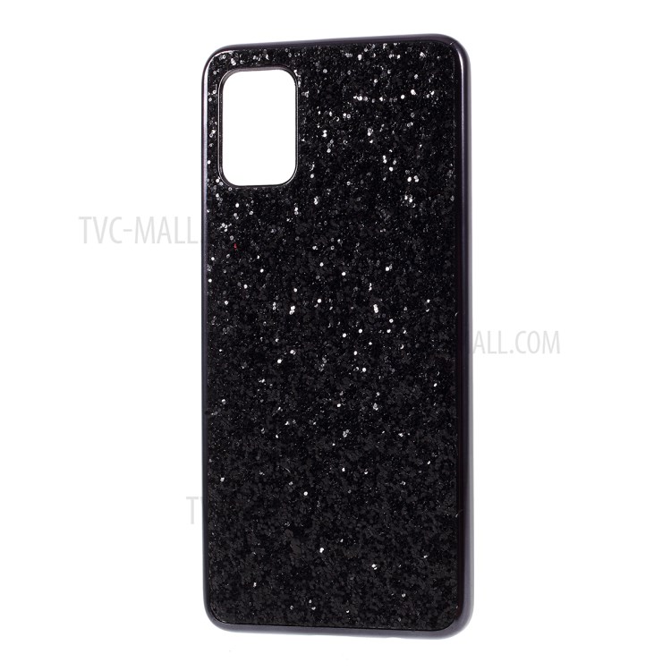 Shiny Glitter Powder Electroplating TPU + PC Cell Phone Case for Samsung Galaxy A51 - Black-2