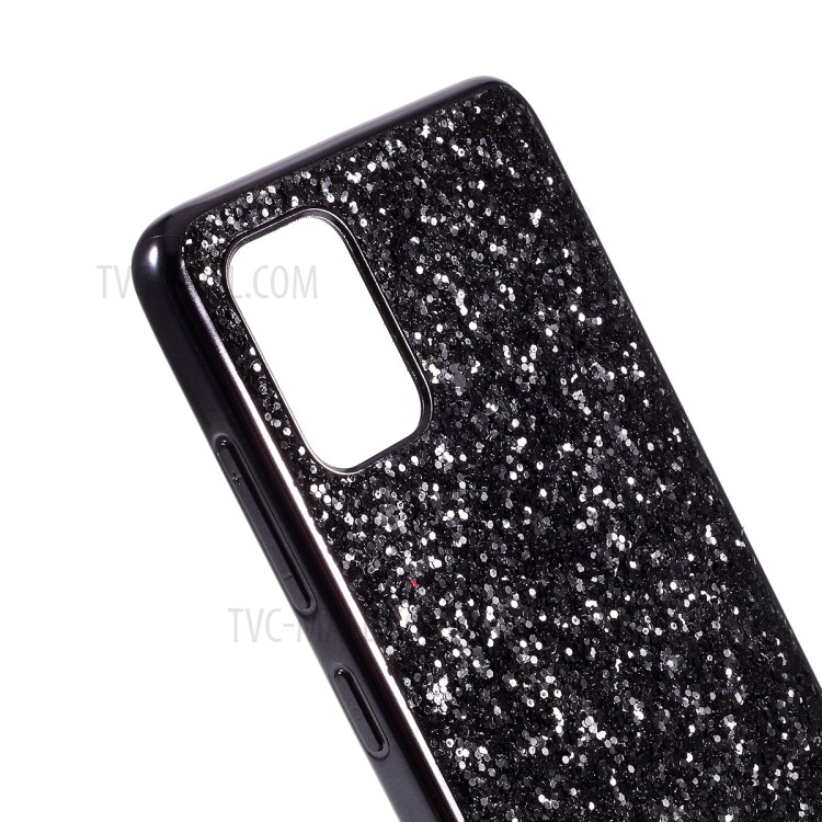 Shiny Glitter Powder Electroplating TPU + PC Cell Phone Case for Samsung Galaxy A51 - Black-4