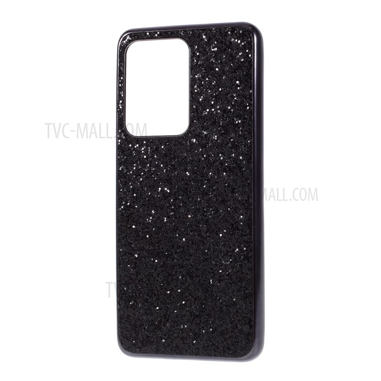 Shiny Glitter Powder Electroplating TPU + PC Cell Phone Case for Samsung Galaxy S20 Ultra - Black-2