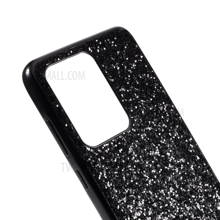 Shiny Glitter Powder Electroplating TPU + PC Cell Phone Case for Samsung Galaxy S20 Ultra - Black-4