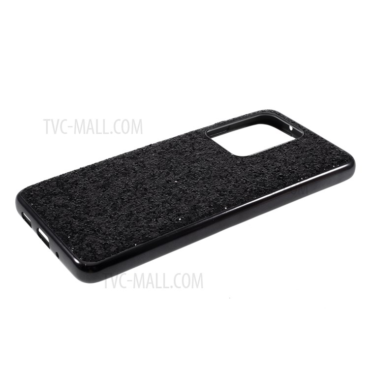 Shiny Glitter Powder Electroplating TPU + PC Cell Phone Case for Samsung Galaxy S20 Ultra - Black-5