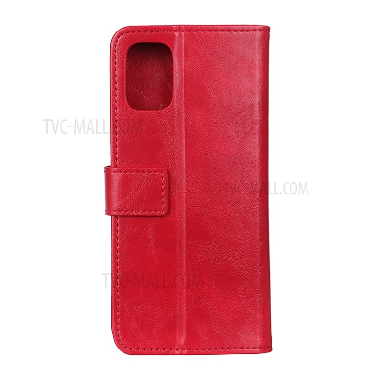 Bison Skin Texture Leather Stand Phone Cover Case for Samsung Galaxy A71 - Red-2