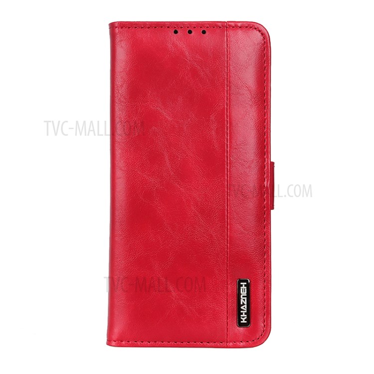 Bison Skin Texture Leather Stand Phone Cover Case for Samsung Galaxy A71 - Red-4