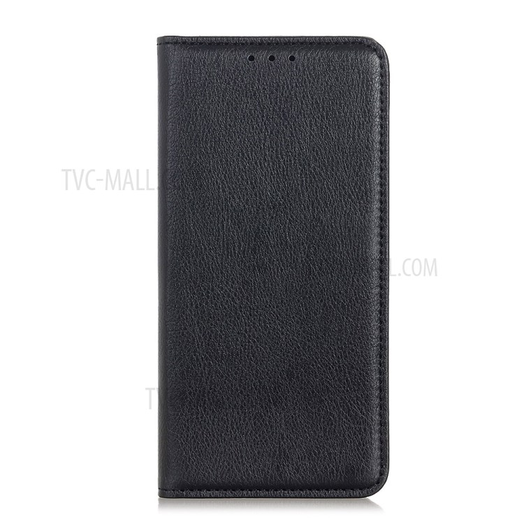 Auto-absorbed Litchi Texture Split Leather Protective Phone Case for Samsung Galaxy A70e - Black-4
