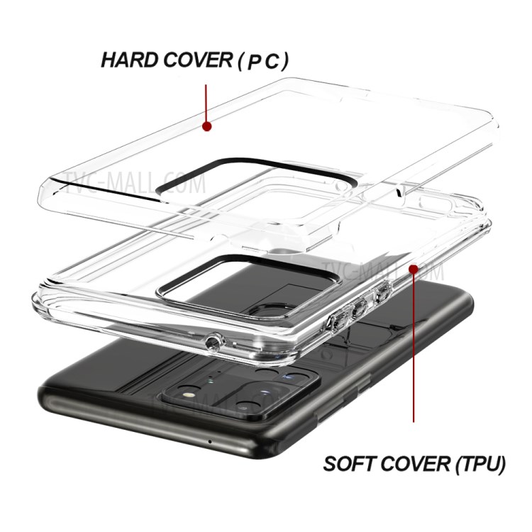 Transparent PC + TPU Detachable 2-in-1 Phone Shell Cover for Samsung Galaxy S20 Ultra-6