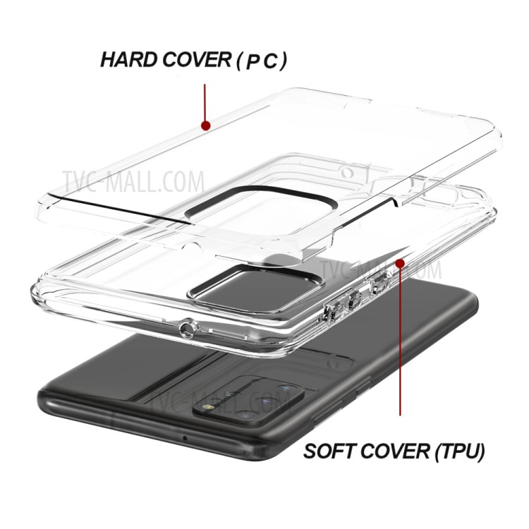 Transparent PC + TPU Detachable 2-in-1 Phone Shell Cover for Samsung Galaxy S20 Plus-6