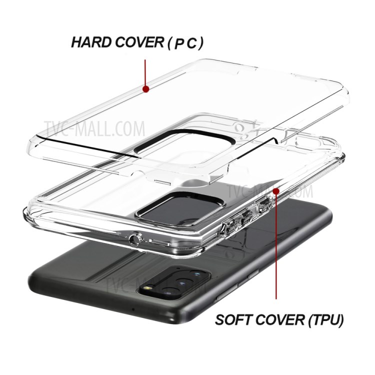 Transparent PC + TPU Detachable 2-in-1 Phone Shell Cover for Samsung Galaxy S20-6