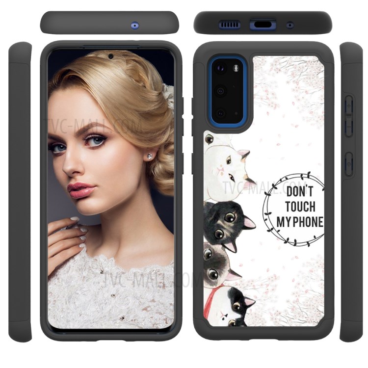 Pattern Printing Hybrid PC TPU Shockproof Phone Casing Cover for Samsung Galaxy S20 - Don't Touch My Phone-2