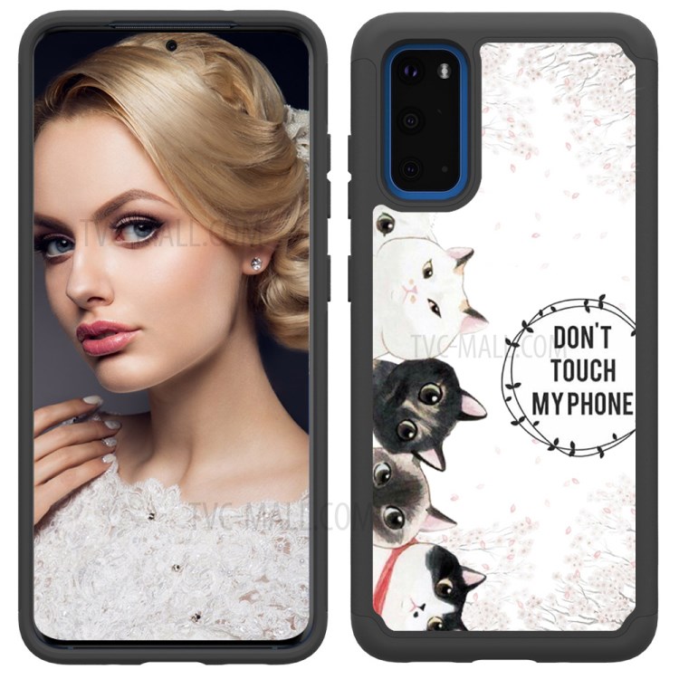 Pattern Printing Hybrid PC TPU Shockproof Phone Casing Cover for Samsung Galaxy S20 - Don't Touch My Phone-3