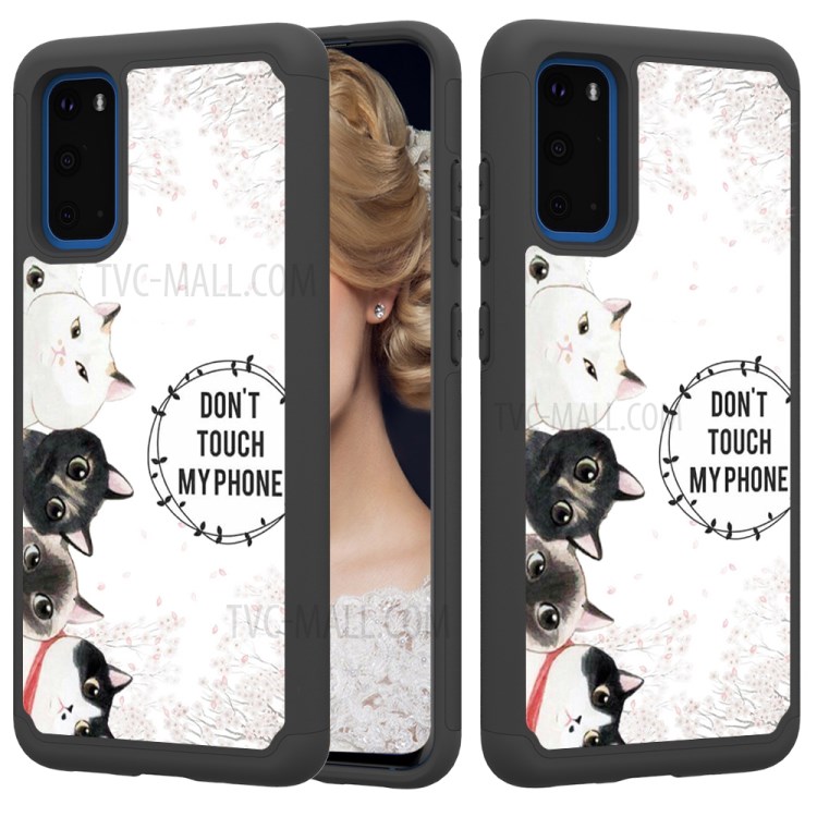 Pattern Printing Hybrid PC TPU Shockproof Phone Casing Cover for Samsung Galaxy S20 - Don't Touch My Phone-6