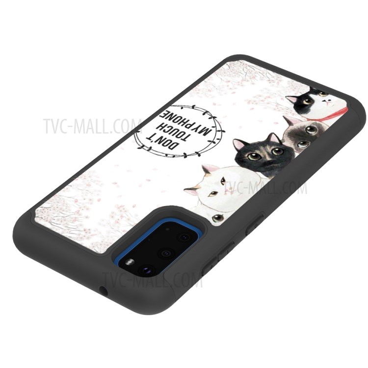 Pattern Printing Hybrid PC TPU Shockproof Phone Casing Cover for Samsung Galaxy S20 - Don't Touch My Phone-7