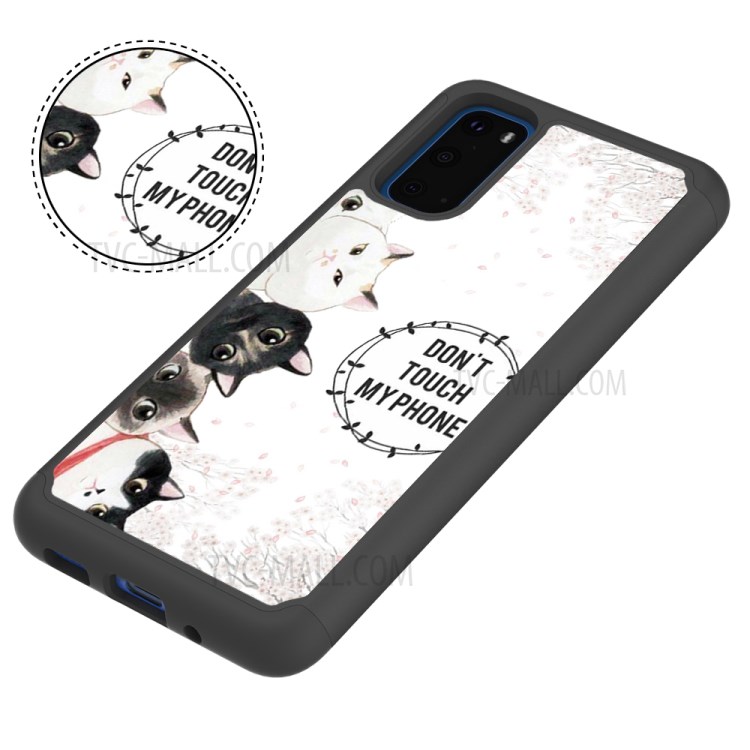 Pattern Printing Hybrid PC TPU Shockproof Phone Casing Cover for Samsung Galaxy S20 - Don't Touch My Phone-8