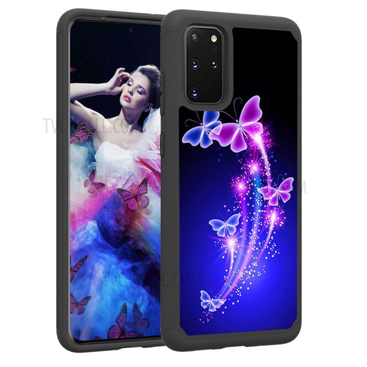 Pattern Printing Hybrid PC TPU Shockproof Protective Cover for Samsung Galaxy S20 Plus - Butterflies-5