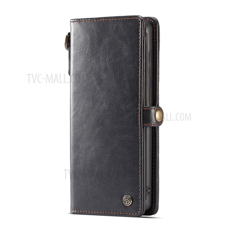 CASEME Qin Series Detachable 2-in-1 Split Leather Wallet Flip Cover for Samsung Galaxy S20 - Black-10