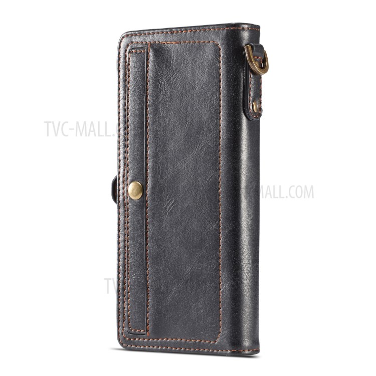 CASEME Qin Series Detachable 2-in-1 Split Leather Wallet Flip Cover for Samsung Galaxy S20 - Black-11
