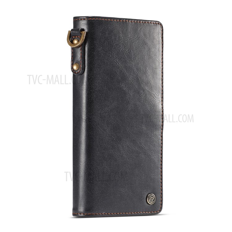 CASEME Qin Series Detachable 2-in-1 Split Leather Wallet Flip Cover for Samsung Galaxy S20 - Black-13