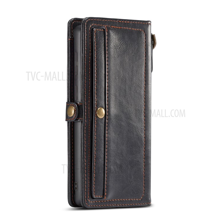 CASEME Qin Series Detachable 2-in-1 Split Leather Wallet Flip Cover for Samsung Galaxy S20 - Black-14