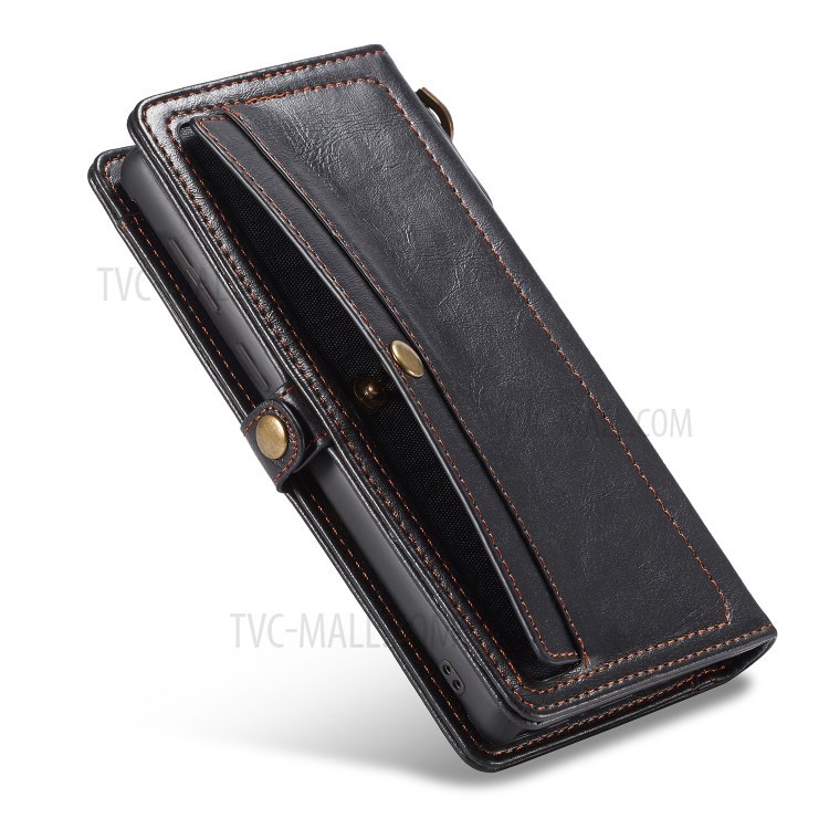 CASEME Qin Series Detachable 2-in-1 Split Leather Wallet Flip Cover for Samsung Galaxy S20 - Black-16