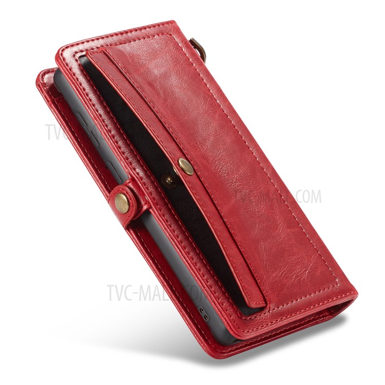 CASEME Qin Series Detachable 2-in-1 Split Leather Phone Shell for Samsung Galaxy S20 Plus - Red-12