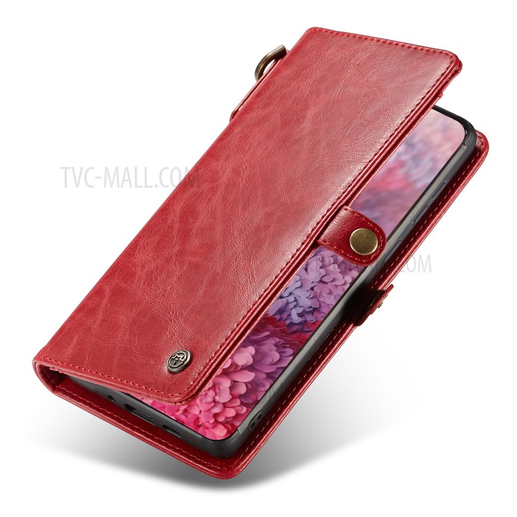 CASEME Qin Series Detachable 2-in-1 Split Leather Phone Shell for Samsung Galaxy S20 Plus - Red-13