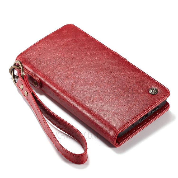 CASEME Qin Series Detachable 2-in-1 Split Leather Phone Shell for Samsung Galaxy S20 Plus - Red-14