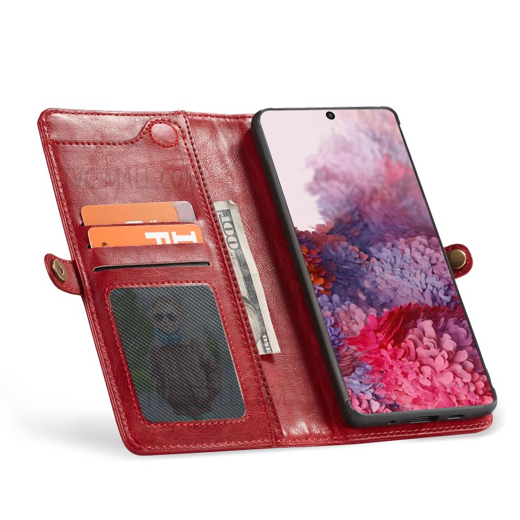 CASEME Qin Series Detachable 2-in-1 Split Leather Phone Shell for Samsung Galaxy S20 Plus - Red-16