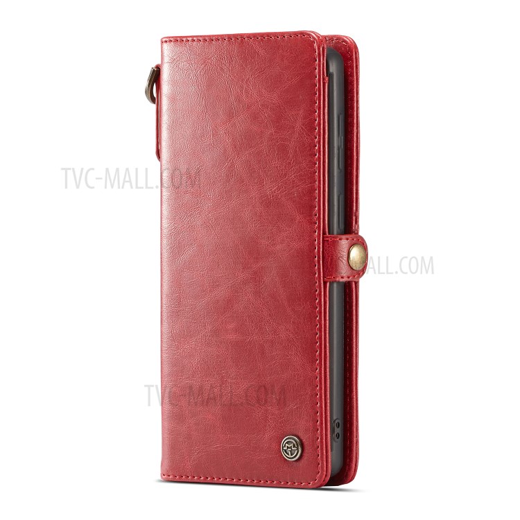 CASEME Qin Series Detachable 2-in-1 Split Leather Phone Shell for Samsung Galaxy S20 Plus - Red-5