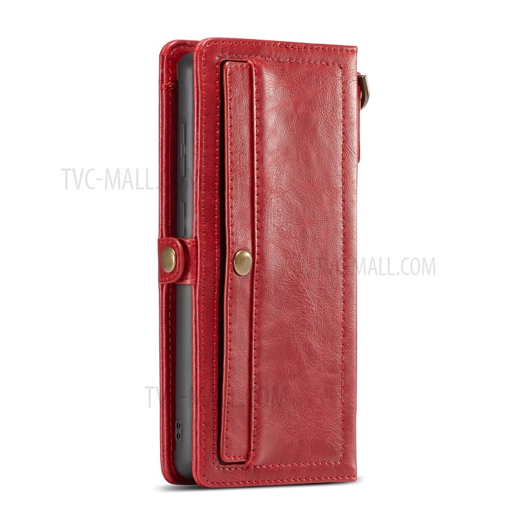 CASEME Qin Series Detachable 2-in-1 Split Leather Phone Shell for Samsung Galaxy S20 Plus - Red-9