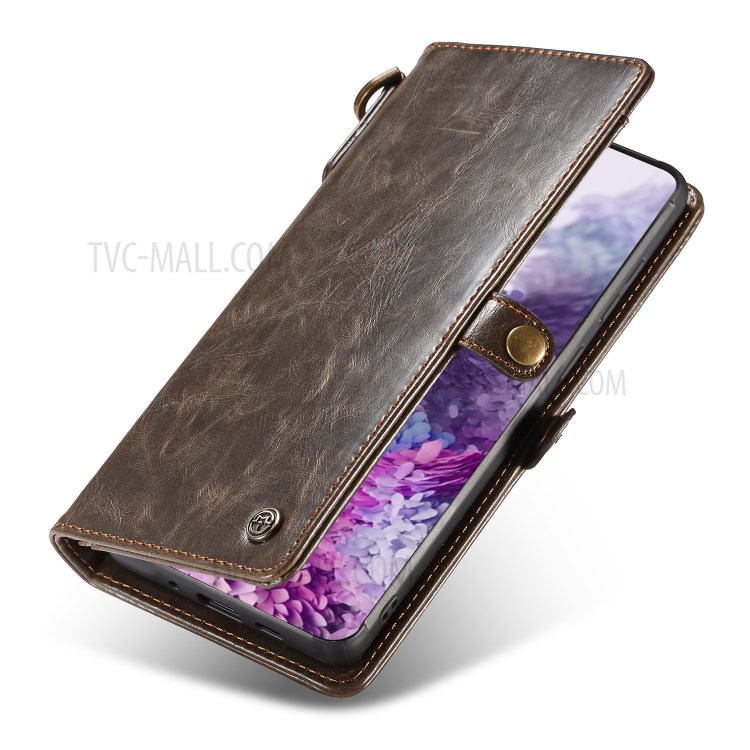 Shell CASEME Serie Qin Staccabile 2-in-1 Spaccato Del Cuoio Del Telefono Per La Galassia S20 Inclusa - Marrone-13