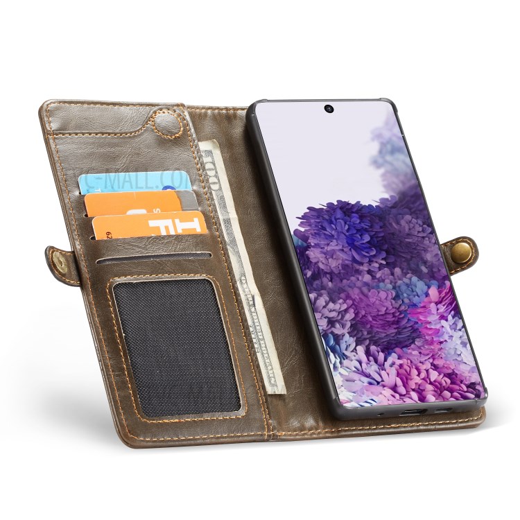 Shell CASEME Serie Qin Staccabile 2-in-1 Spaccato Del Cuoio Del Telefono Per La Galassia S20 Inclusa - Marrone-16