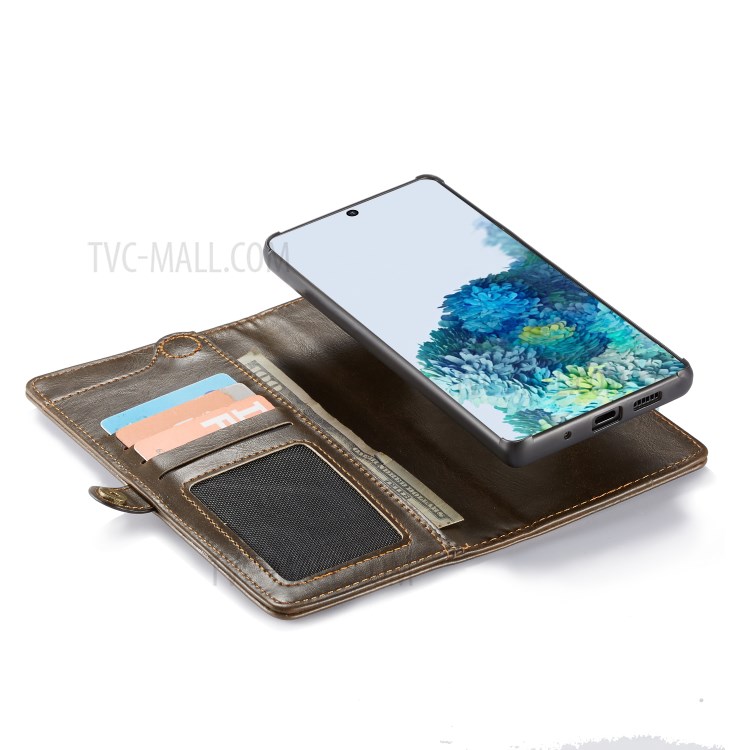Shell CASEME Serie Qin Staccabile 2-in-1 Spaccato Del Cuoio Del Telefono Per La Galassia S20 Inclusa - Marrone-17