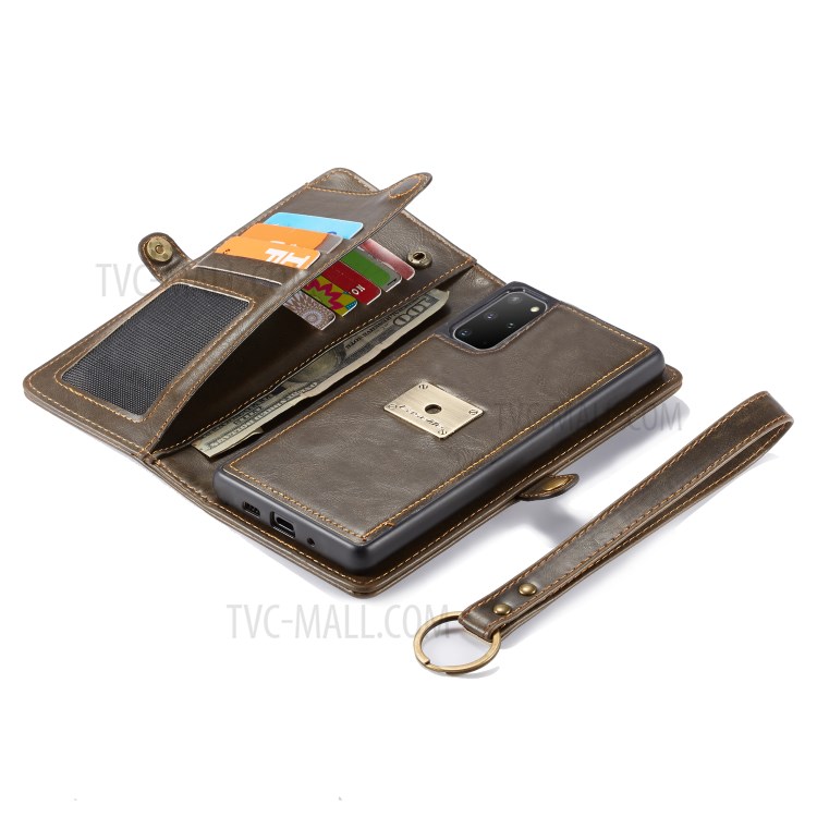 Shell CASEME Serie Qin Staccabile 2-in-1 Spaccato Del Cuoio Del Telefono Per La Galassia S20 Inclusa - Marrone-18