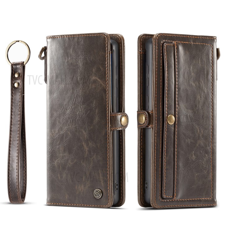 Shell CASEME Serie Qin Staccabile 2-in-1 Spaccato Del Cuoio Del Telefono Per La Galassia S20 Inclusa - Marrone-4