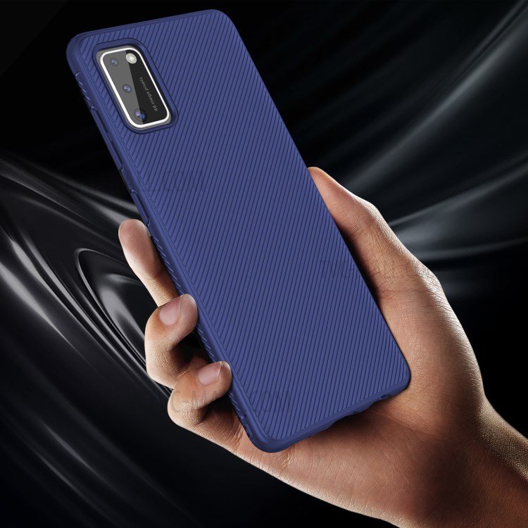 LENUO Sarja Textura TPU Caso De Capa Para Samsung Galaxy A41 - Azul-5