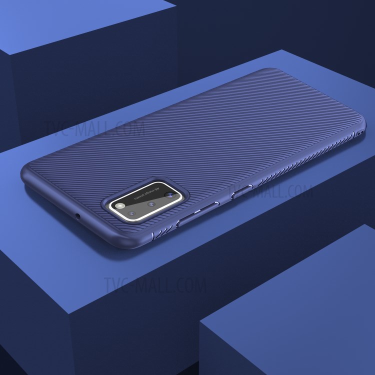LENUO Sarja Textura TPU Caso De Capa Para Samsung Galaxy A41 - Azul-7