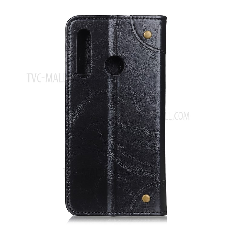 Auto-absorbed Leather Wallet Phone Case with Stand Shell for Samsung Galaxy A70e - Black-3